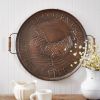 Copper Rooster Wall Hanging Tray - Rustic Farmhouse Decor