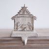 Rustic Cast Iron Nativity Stocking Holder - Christmas Decor Essential