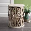 Pair of Woven Basket Accent Tables - Set of 2