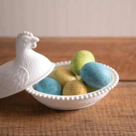 Set of Six Resin Eggs in Carton