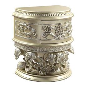 ACME Vatican Nightstand, Champagne Silver Finish BD00462