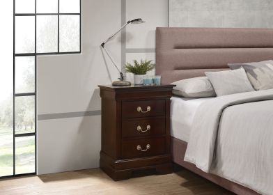 Glory Furniture Louis Phillipe G3125-3N 3 Drawer Nightstand , Cappuccino