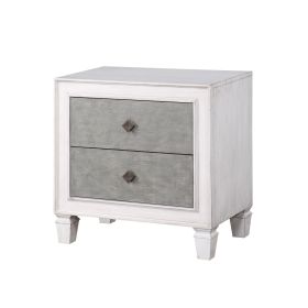 ACME Katia Nightstand in Rustic Gray & White Finish BD00661