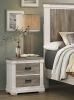 Beautiful Two-Tone Finish Nightstand Transitional Bedroom Furniture Antique Black Tone Handles