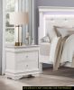 Traditional Design Bedroom Furniture 1pc Nightstand of 3x Drawers Faux Alligator Embossed Fronts White Finish Wooden Furniture