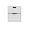 Basilea 2 Drawers Nightstand; Pull Out System -White