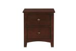 Dark Oak Finish Nightstand 2-Drawers Pine Veneer MDF Wooden 1pc Modern Nightstand