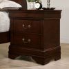 1pc Nightstand Cherry Finish Louis Philippe Solid wood English Dovetail Construction Antique Nickle Hanging Pulls