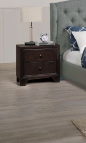 Modern Bedroom Nightstand Brown Color Drawers Bed Side Table Rubberwood