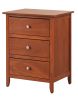 Glory Furniture Daniel G1314-N-60 3 Drawer Nightstand , Oak