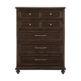 Solid Transitional Style Bedroom 1pc Chest of Drawers Driftwood Charcoal Finish Wooden Furniture Traditional Framing