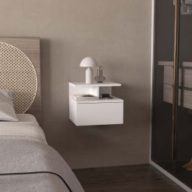 Mason White 1-Drawer Floating Nightstand