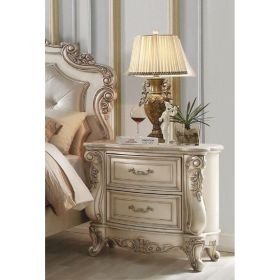 Gorsedd Nightstand in Marble & Antique White