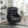 Modern Living room Furniture 1pc Power Lift Chair Faux Leather Upholstery Black Power Recliner Chair