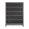 Modern Styling Bedroom 1pc Chest of 5 Drawers Faux Leather Upholstered Gray Classic Design Wooden Furniture