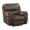 Plush Modern Design Living Room Power Reclining Chair Brown Microfiber Upholstery USB port Solid Wood Frame Furniture 1pc