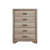 1pc Natural Finish Bedroom Chest of 5 Drawers w Black Hardware Bedroom Furniture Contemporary Design