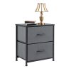 Drawers Dresser Chest of Drawers,Metal Frame and Wood Top,2bc,Gray