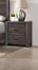 1pc Contemporary Nightstand End Table with Two Storage Drawers Brown Gray Finish Bedroom Wooden Furniture