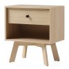 Mid-Century Modern Minimalist 1-Drawer Nightstand ��� Coastal Oak