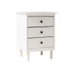 Classic 3-Drawer Solid Wood Nightstand - White