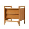 Scandi Angle Face Solid Wood Nightstand ��� Caramel