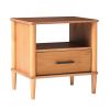 Transitional Solid Wood Spindle Nightstand ��� Caramel