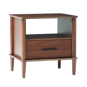 Transitional Solid Wood Spindle Nightstand ��� Walnut