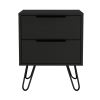 DEPOT E-SHOP Begonia 2 Nightstand, Hairpin Legs, Two Drawers, Black