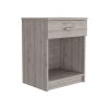 DEPOT E-SHOP Beryl Nightstand, One Drawer, Low Shelf, Superior Top, Light Gray