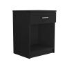 DEPOT E-SHOP Beryl Nightstand, One Drawer, Low Shelf, Superior Top, Black