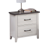 White Color Nightstand Bedroom 1pc Nightstand Solid wood Black Appliance Pull 2-Drawers bedside Table Gray Top, Two Tone Finish