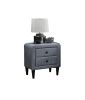 Grey Color Velvet Gorgeous 1pc Nightstand Bedside Table 2x Drawers Bedroom Furniture Sleek Design Tempered Legs