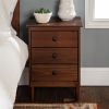 Classic 3-Drawer Solid Wood Nightstand - Walnut