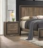 Rustic Style 1pc Nightstand Two-Tone Finish Embossed Faux-Wood Bed Side Table Bedroom Furniture