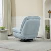 360�� Swivel Recliner Adjustable Chair Chenille Glider Swivel Reclining Sofa Chair with Black Metal Round Base - Blue