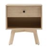 Mid-Century Modern Minimalist 1-Drawer Nightstand ��� Coastal Oak