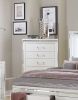 White Metallic Finish Glam Style Storage Chest of 5 Drawers Wooden 1pc Modern Bedroom Furniture Acrylic Hardware