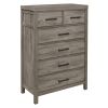 Rustic Style Bedroom Chest of 6 Drawers Gray Finish Premium Melamine Laminate Wooden Furniture 1pc