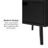 Modern 1-Drawer Nightstand with Open Cubby ��� Black