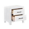 Modern White Finish 1pc Nightstand of 2x Drawers Black Hardware Wooden Bedroom Furniture