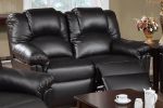 Motion Loveseat 1pc Couch Living Room Furniture Black Bonded Leather