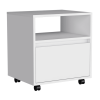 Austin Nightstand; Casters; Single Drawer-White