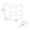 Idaly Nightstand; Superior Top; Two Drawers -White / Dark Brown