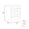 Eter Nightstand; Superior Top; Two Drawers -Smokey Oak / White