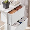 Drawers Dresser Chest of Drawers,Metal Frame and Wood Top,2bc,White