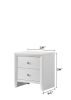 Contemporary Modern Look 2-Drawer Nightstand End Table White Finish Two Storage Drawers Round Knobs Bedroom Living Room Wooden Furniture