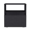 DEPOT E-SHOP Wasilla Nightstand with Open Shelf, 1 Drawer and Casters, Black