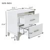 Elegant High Gloss Nightstand with Metal Handle,Mirrored Bedside Table with 2 Drawers for Bedroom,Living Room,White