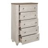 Transitional Rustic Style 1pc Storage Chest of 5 Drawers Two-Tone Antique White and Brown Classic Bedroom Furniture